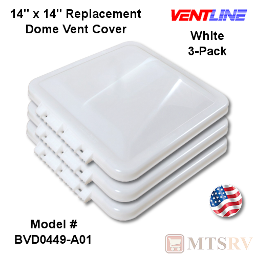 3-PACK Ventline 14"x14" Wedge Shaped Repl Trailer RV NEW Vent Cover WHITE 