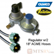 Camco RV 2-Stage Auto-Changeover LP Propane Gas Regulator With 2 ACME 18" Type-1 LP Hoses