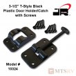 JR Products 3-1/2" Black Plastic T-Style Door Holder with Screws