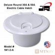 JR Products Replacement Round Electric Cable Hatch for 30A & 50A in Polar White