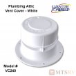 LaVanture VC240 RV/Trailer Plastic Attic/Plumbing Vent Cover - Polar White - 1-1/2" Pipe Diam.