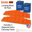 Lynx Levelers Orange RV & Trailer Leveling Blocks - 20 Block Pack w/2 Nylon Bags - USA Made