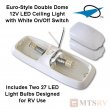 Progressive Dynamics Double Dome LED Interior Ceiling Light - White with White On/Off Switch
