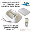 Progressive Dynamics Single Dome LED Interior Ceiling Light - White with White On/Off Switch