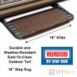 Prest-O-Fit 18" Wide Wrap-Around RV Step Rug - ESPRESSO - Durable Trailer Step Rug