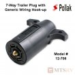 POLLAK 7-Way Plug - Generic Trailer End - Plastic - 12-706