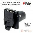 POLLAK 7-Way Plug - Generic Vehicle End - Plastic - 12-707
