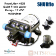 Shurflo Revolution 4028 Quiet 12V Demand Fresh Water Pump w/255-313 Strainer & 2 Fittings