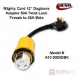 Valterra Mighty Cord 30A-50A (M/F) 12" Dogbone Twist Lock Adapter
