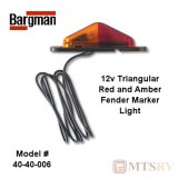 Bargman 12V DC Red/Amber Clearance Marker Light - Triangular - Fender Mount - SINGLE