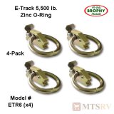 BROPHY Model ETR6 5,500 lb. 2" Diameter Zinc-Plated O-Ring for E-Track - 4-PACK