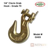 BROPHY GH03 1/4" Clevis Grab Hook - Grade 70 - MBS/12,600 MLL/3,600 - SINGLE
