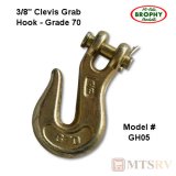 BROPHY GH05 3/8" Clevis Grab Hook - Grade 70 - MBS/26,400 WLL/7,500 - SINGLE