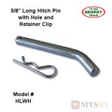 BROPHY HLWH Long Hitch Pin with Retainer Clip - Zinc-Plated - 5/8" x 3-3/4"