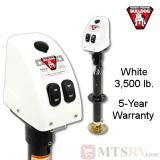 Fulton Bulldog 3500 WHITE Electric Power A-Frame Tongue Jack - 5-Year Warranty