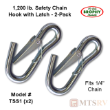Brophy TSS1 1.2K Latching Safety Hook for 1/4" Chain - 2-PACK
