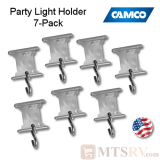 Camco RV "Fits-All" Awning Patio Light Holders w/Hooks - Set of 7 - USA Made