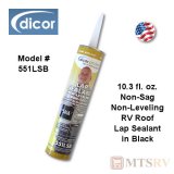 DICOR Lap Sealant 551LSB - Non-Sag Non-Leveling for Vertical - Black - 10.3 oz Tube