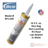 DICOR Lap Sealant 551LSW - Non-Sag Non-Leveling - White - 10.3 oz Tube