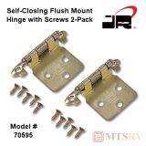 JR Products Self-Closing Flush Mount Hinge w/Screws - SET OF 2 - 70595