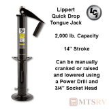 LCI Quick Drop 2,000 lb. Manual Jack w/Hex Nut