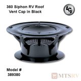 Lippert Components LCI 360 Siphon RV Plumbing/Attic Roof Vent Cap in Black - 389380