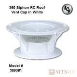Lippert Components LCI 360 Siphon RV Plumbing/Attic Roof Vent Cap in White - 389381