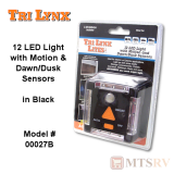 Lynx "Lite" 12-LED Light w/Motion & Dusk Sensors in BLACK