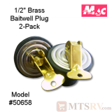 MAC 1/2" Brass Snap-Shut Baitwell Plug - SET OF 2 - Deck Livewell - Model #50658