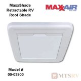 Maxxair MaxxShade Standard Retractable Roof Vent Shade - White - 00-03900