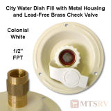 JR Products City Water Dish Fill - Colonial White - 1/2" Female Pipe Thread (FPT)