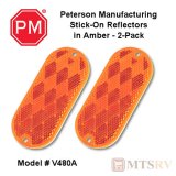 Peterson Mfg #8A Amber Oval Stick-On Reflector - 2-PACK - #V480A