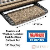 Prest-O-Fit 18" Wide Wrap-Around RV Step Rug - BROWN - Durable Trailer Step Rug