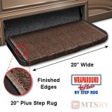 Prest-O-Fit 20" Wide Wrap-Around Plus+ RV Step Rug - ESPRESSO - Durable Trailer Step Rug