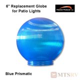 Polymer Products Acrylic Patio Light Replacement Globe - Blue Prismatic - 6" Diam. with 1/2" Base