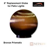 Polymer Products Acrylic Patio Light Replacement Globe - Bronze Prismatic - 6" Diam. with 1/2" Base