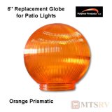 Polymer Products Acrylic Patio Light Replacement Globe - Orange Prismatic - 6" Diam. with 1/2" Base