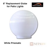 Polymer Products Acrylic Patio Light Replacement Globe - White Prismatic - 6" Diam. with 1/2" Base