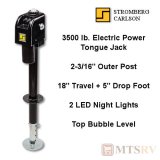Stromberg Carlson 3500 Power A-Frame Tongue Jack with LED Lights for 2-1/4" Post Hole in BLACK