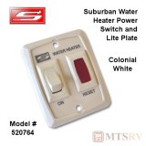 Suburban On/Off Lighted Switch for LP Water Heaters with Direct Spark Ignition - Colonial White