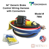 Tekonsha 34" Generic Brake Controller Wiring Harness with Connectors & Screws
