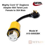 Valterra Mighty Cord 30A-50A (M/F) 12" Dogbone Twist Lock Adapter
