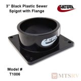 Valterra Straight 3" Sewer Hose Spigot Socket Flange Adapter - Black Plastic - Model T1006