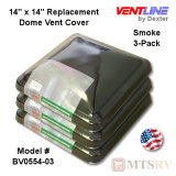 VENTLINE by Dexter 14"x14" Standard Replacement Vent Cover in SMOKE - 3-PACK