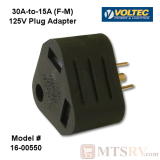 Voltec 15A-to-30A (M/F) 125V Electrical Park RV Plug Adapter - Model 16-00550