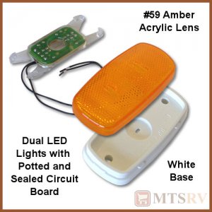 Bargman Waterproof LED AMBER Side Marker Clearance Light with Reflex Reflector