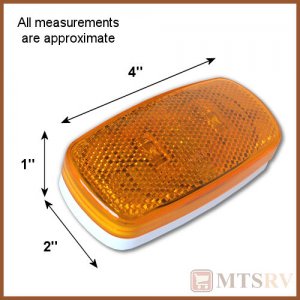 Bargman Waterproof LED AMBER Side Marker Clearance Light with Reflex Reflector
