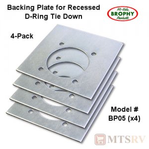 C.R. BROPHY BP05 Backing Plate for RR05 and RRS5 Recessed Tie-Down Rope Rings - 4-PACK