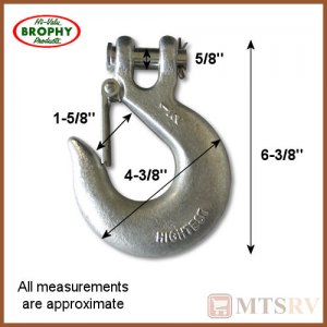 BROPHY CH06 1/2" Clevis Slip Hook with Latch - Grade 43 - MBS/27,600 - SINGLE