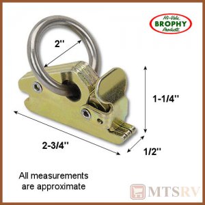 BROPHY Model ETR6 5,500 lb. 2" Diameter Zinc-Plated O-Ring for E-Track - SINGLE